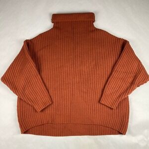 Free People Swim Too Deep Pullover Sweater Women's Size XS Orange - Flaw
